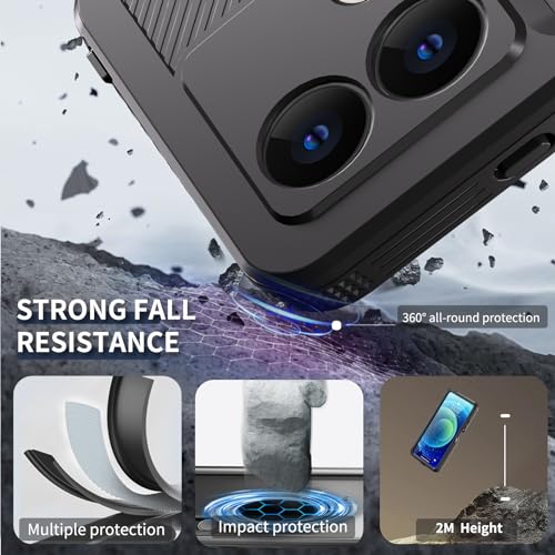 FONREST for Xiaomi Redmi Note 13 5G(Not 4G) IP68 Waterproof Case Full-Body Sealed Slim Snowproof Shockproof Dustproof Underwater TPU PC Hybrid Outdoor Transparent Cover with Hand Strap - Image 6