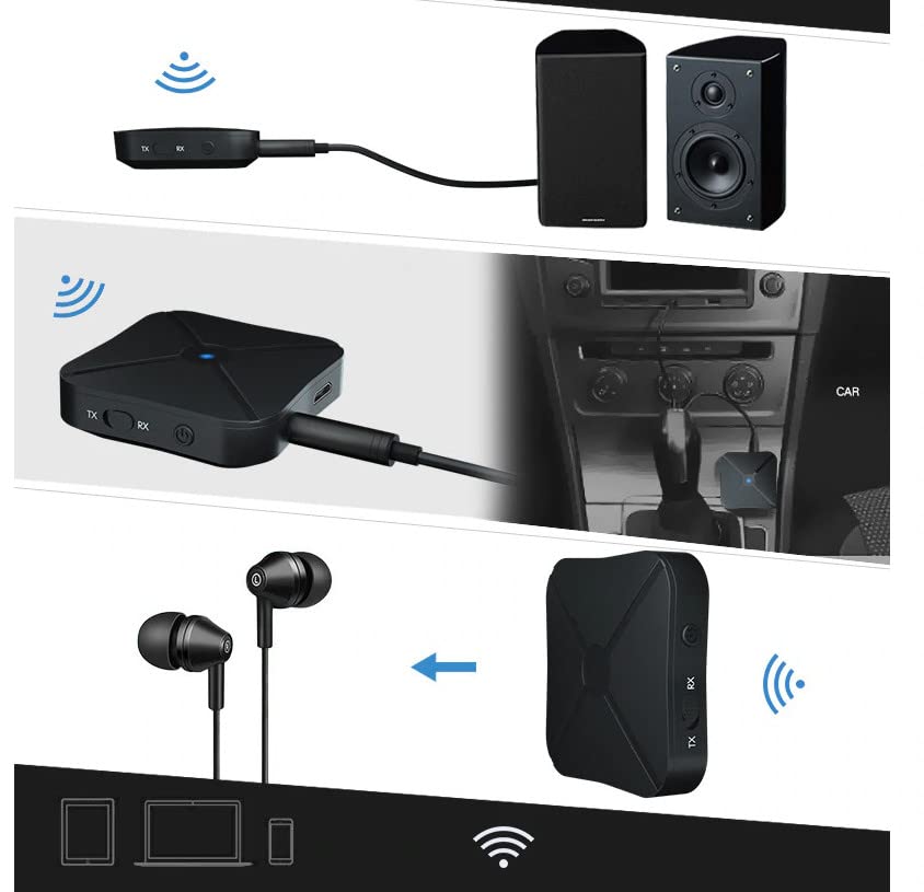 Adattatore Bluetooth Trasmettitore Audio Retoo - Con Cavo AUX E RCA, Per Auto, TV E Cuffie - Foto 7