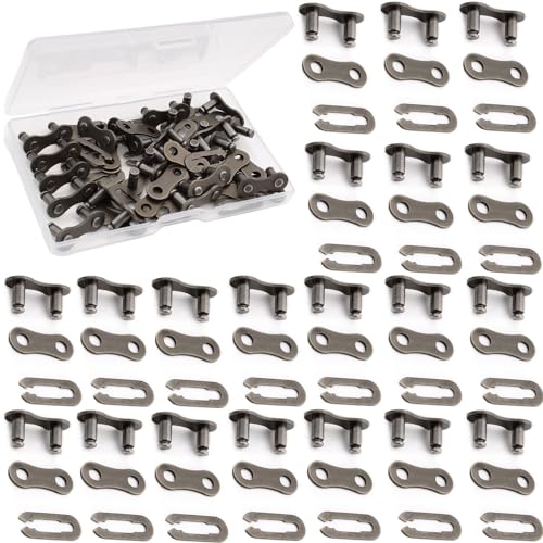 RUNCCI-YUN 20 works Bicycle Chain Connectors - 1 Speed Missing Link Bike Chain Quick Release Connectors - Black, Reusable