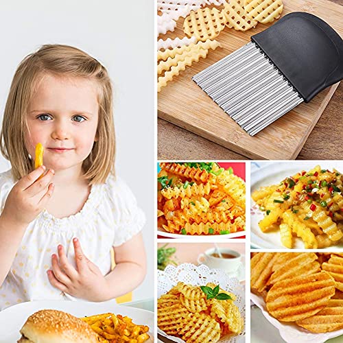 Aardappelsnijder, roestvrij stalen golfsnijder, veilig gereedschap, antislip handvat, golfsnijder voor groenten… - Image 6