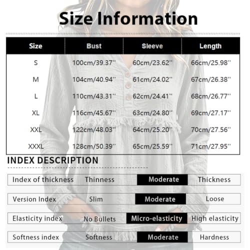 Boho Tops for Women V Neck Button Frayed Hem Shirts Ruffle Trim Pullover - image 5