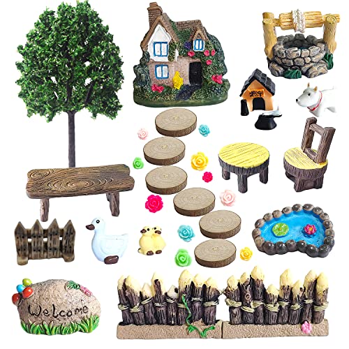 KKSTY Fairy Garden Accessories, Fairies Welcome Garden Kit