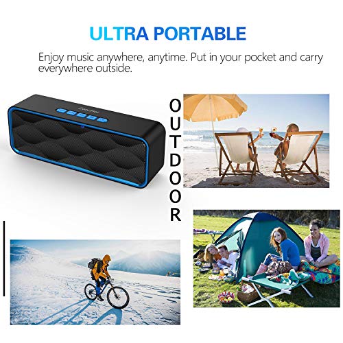 ZoeeTree S1 Altoparlante Bluetooth Portatili, Cassa Bluetooth con Audio HD e Bassi Potenziati, Speaker Doppio Driver con Radio FM, Chiamata Senza Mani, Slot per Scheda, Compatibile con Alexa
