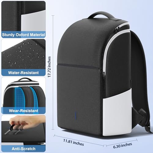 backpack for ps5 slim pro console full protection ps5 carrying case travel bag large capacity ps5 storage bag for dual controllers ps portal laptop game cards ps5 backpack with 3 cable pouch