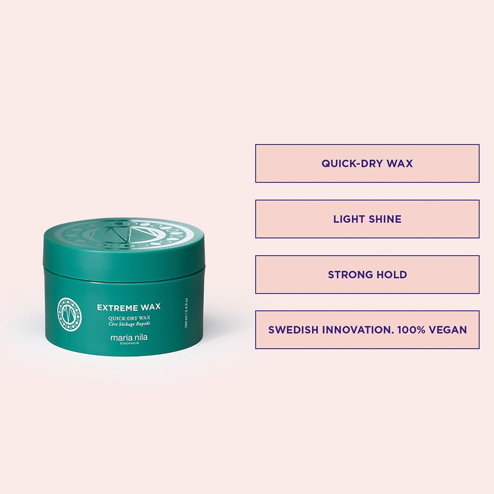 Maria Nila Extreme Wax, 100ml, Tenue 5/5, Brillance moyenne, Cire à séchage rapide pour une tenue longue durée, 100% Vegan