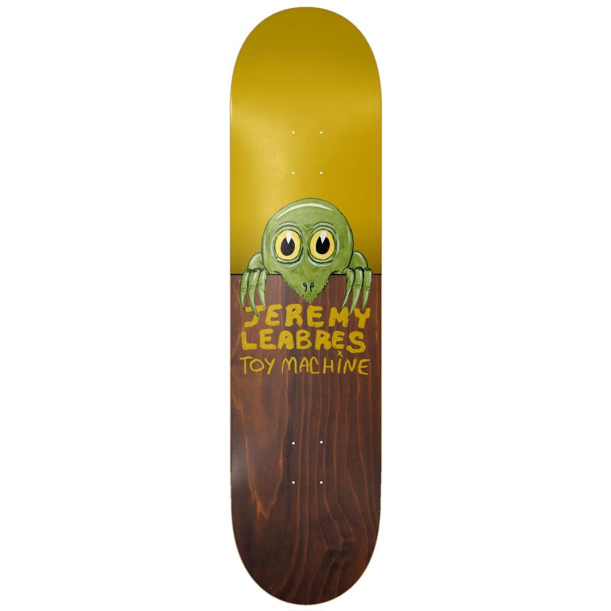 Toy Machine Skateboard Deck Leabres Fence Yellow/Brown 8.5