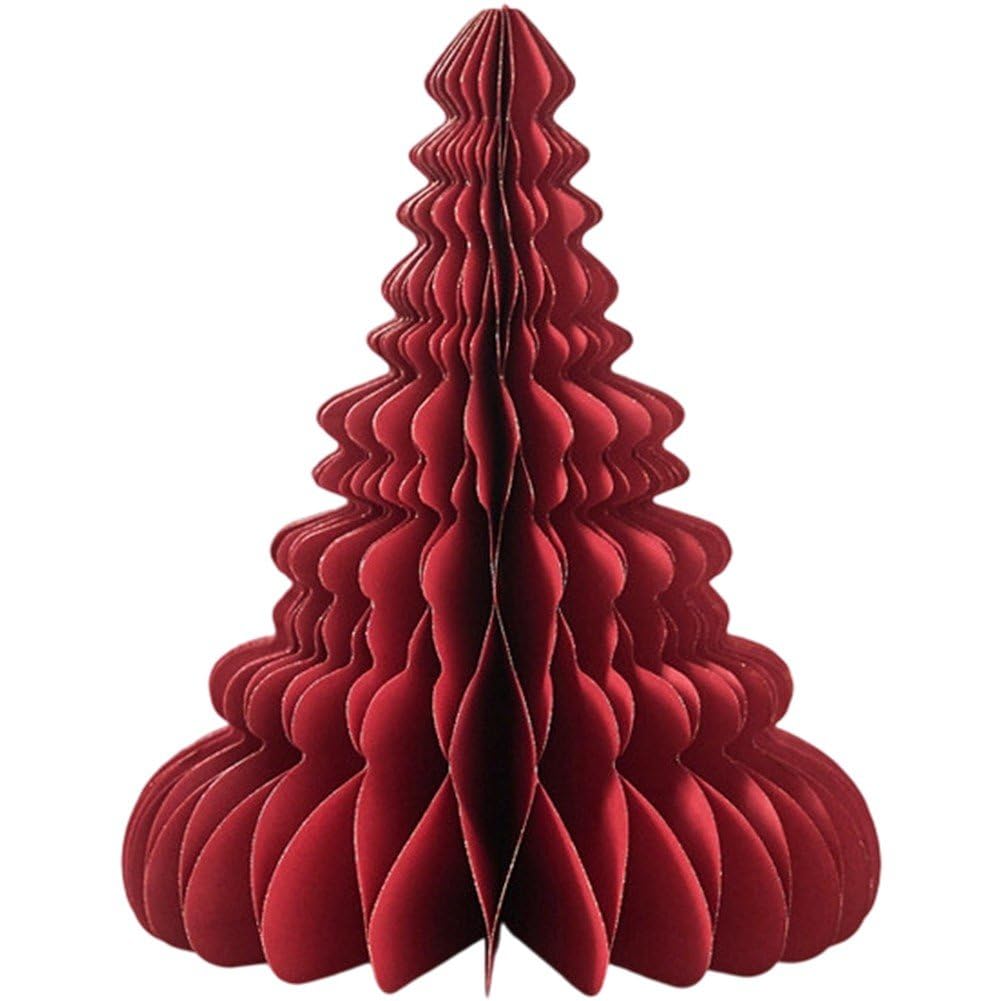 Casiler Red 1Pc Honeycomb Paper Christmas Tree Reusable Christmas Decorations Table Home Decor Tree Christmas Tree Ornaments Folding Diy Christmas Tree Pendant