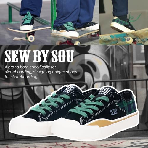 Image of Skateboard Shoes for Men Leather Low Top Pro Skateboarding Training Casual Sneakers