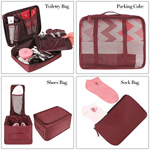 BAGAIL 8 Teilige Packwürfel, Kleidertaschen, Packing Cubes, Verpackungswürfel, Packtaschen Set für Urlaub und Reisen, Kofferorganizer Reise Würfel, Ordnungssystem für Koffer – Bild 4