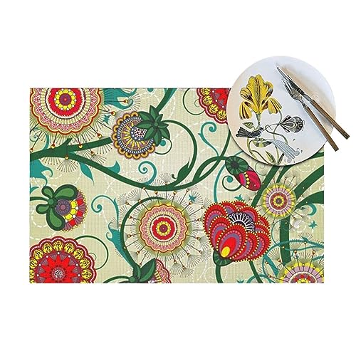 Set de table vintage floral résistant à la chaleur et raffiné - 5