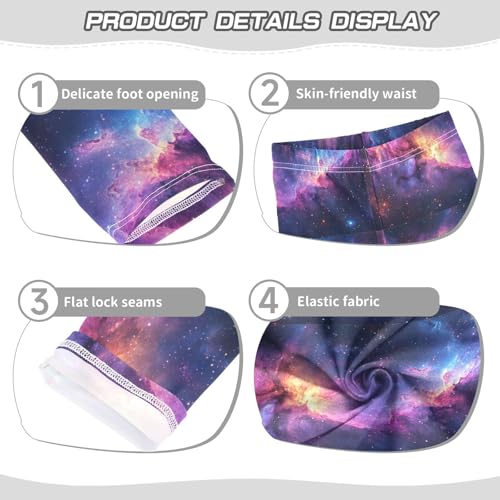 Boccsty Pink Purple Galaxy Girls Leggings Kids Yoga Pants Dance Active Tights 4T3