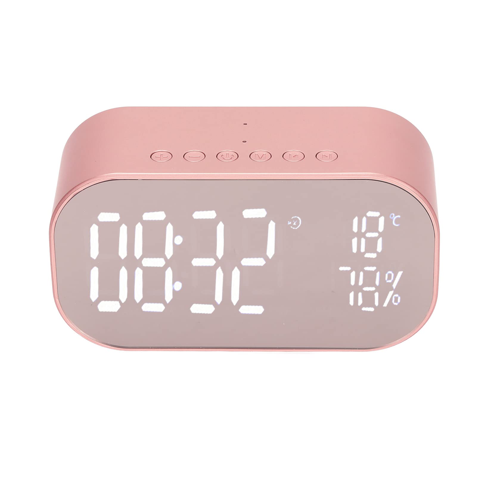 Cuifati Radio Reloj Despertador Digital USCCE con Altavoz Bluetooth, Llamada Bidireccional, 3 Brillos Ajustables, Radio FM, Múltiples Puertos, Termómetro, Respaldo de Batería(Oro Rosa)