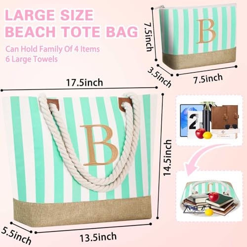 Image of GhvyenntteS Personalized Tote Bags for Women - Large Beach Bag & Makeup Bag, Birthday Gifts for Women Bridal Wife Mom Grandma Teacher Friend