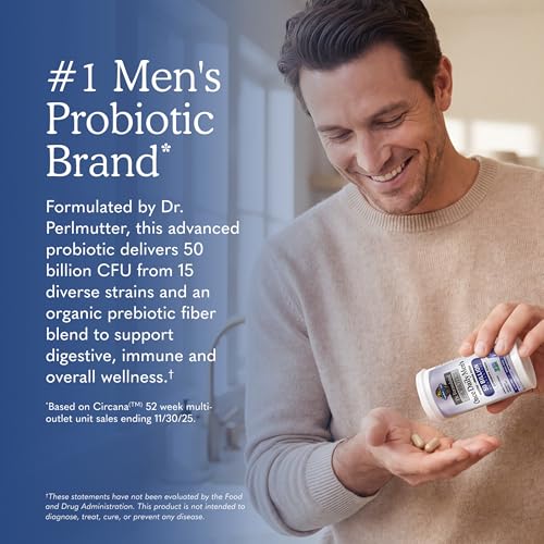 Garden of Life Probiotics for Men, Dr Formulated 50 Billion CFU 15 Probiotics for Digestive Health + Organic Prebiotic Fiber, Colon & Immune Support, Daily Gas Relief, Shelf Stable, 30 Capsules - Image 3