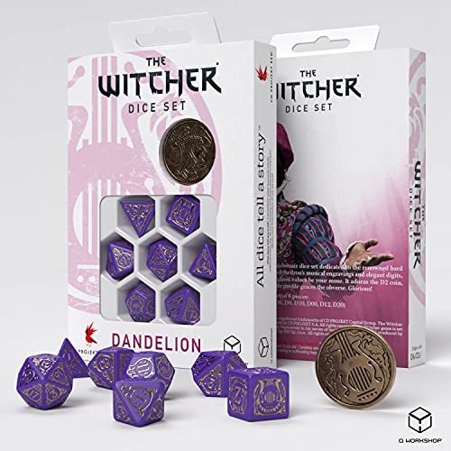 Last level- QW Caja Dados + Moneda The Witcher VISCOUNT (7) Juegos de Mesa, Multicolor (RQSWDA3Q)