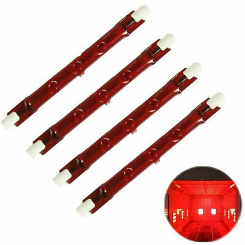 HalcyonFit 4pcs 500W Red R7 IR Infrared Halogen Outdoor Parasol Heater Tube Bulb Lamp 118mm Home Decoration Holiday Party Supplies