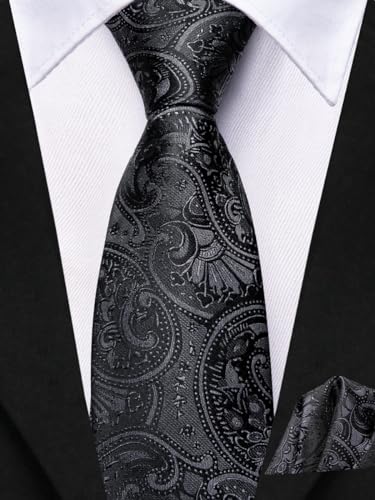 Image of Hi-Tie Boys Tie Pre-Tied Pocket Square Set Adjustable Kids Neckties Age 7-11 Years School UniForm Graduation
