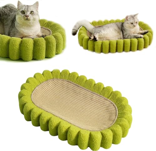 猫用爪とぎマット 猫 爪 研ぎ 耐久性 猫用爪とぎ 天然サイザル麻 猫ベッド 滑り止め 猫ソファー 家具破壊防止 65x42x10cm 運動不足改善 ストレス解消 ネコの爪とぎ 猫おもちゃ ペット用品 (タイプA)