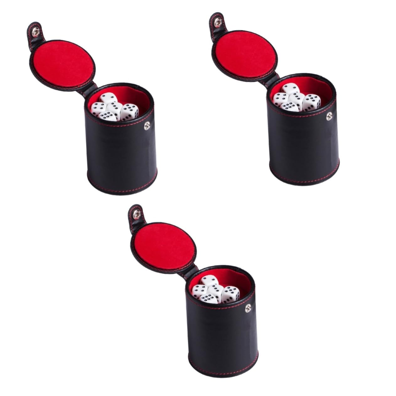 ibasenice 3sätze Professioneller Leder Würfelbecher Mit Deckel Pu-Leder Würfelbecher Becher Würfel Für Spieleabende Bars Und Ktv-Unterhaltung Geräuscharm Und Einfach Zu Reinigen
