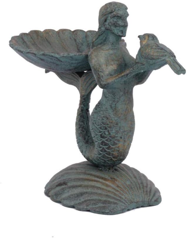 装飾的な樹脂金属の魚と鳥の餌盆地ガーデンヴィラ鋳鉄の手工芸品の装飾