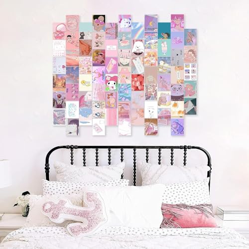 Image of Paper 70Pcs Danish Pastel Wall Collage Kit Aesthetic Pictures, Posters Matisse Wall Art Prints Preppy Room Decor 4 inchX6 inch For Teens Girls Women Dorm Bedroom (Kawaii Wall Collage Kit)