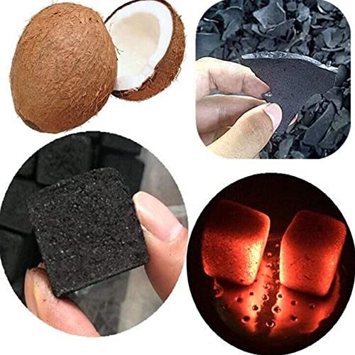 RMAN 3KG Coconut Shell Charcoal, Shisha Kohle, Shisha Naturkohle Kokosnuss - BBQ Hochwertige Kokosnuss Kokos Coal Briketts mit Langer Brenndauer
