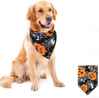Halloween Dog Bandanas, Triangle dog bandana Scarfs Handkerchiefs Pumpkin Bat Ghost Drool Bibs Pet Dog Supplies, Halloween Pet Bandanas Accessories Sutiable for Small and Medium Sized Dog Cat Pet