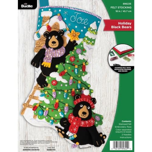 Bucilla 89622E Holiday Black Bears cover