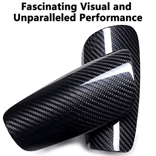 VARWANEO Carbon Fiber Soccer Shin Guards,with Large Cushioned,for Youth Adult,Men,Slim,Superlight,Genuine Carbon,Baseball,Football,Kickboxing,Thai,MMA,Protection Shocks Injuries (L) - Thumbnail 2