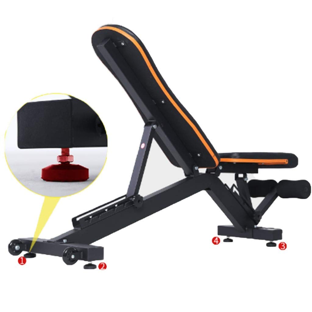 AYCDL Adjustable Dumbbell Bench Fitness Equipment Dumbbell Stool Multifunctional Sit-ups Bench Adjustable Dumbbell Stool,Orange-137 * 51 * 45cm