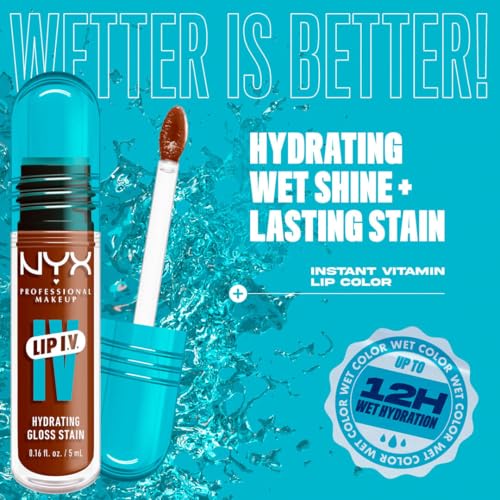NYX Professional Make Up Lip IV 04 Cocoa Quench! Hydraterende Lipgloss + Stain - Tot 12 uur hydratatie - Verrijkt met Magnesium, Vitamine B12 en Kokoswater - 5ml - Afbeelding 6