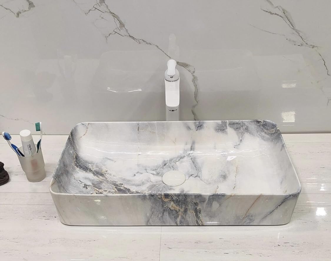DELTA SANITARYWARE Big Size Designer Ceramic Wash Basin (M49) with Waste Pipe & Coupling Set (24 * 13.5 * 5) (M49) Table Top Basin (B0D9KFLLWC) Amazon Price History, Amazon Price Tracker