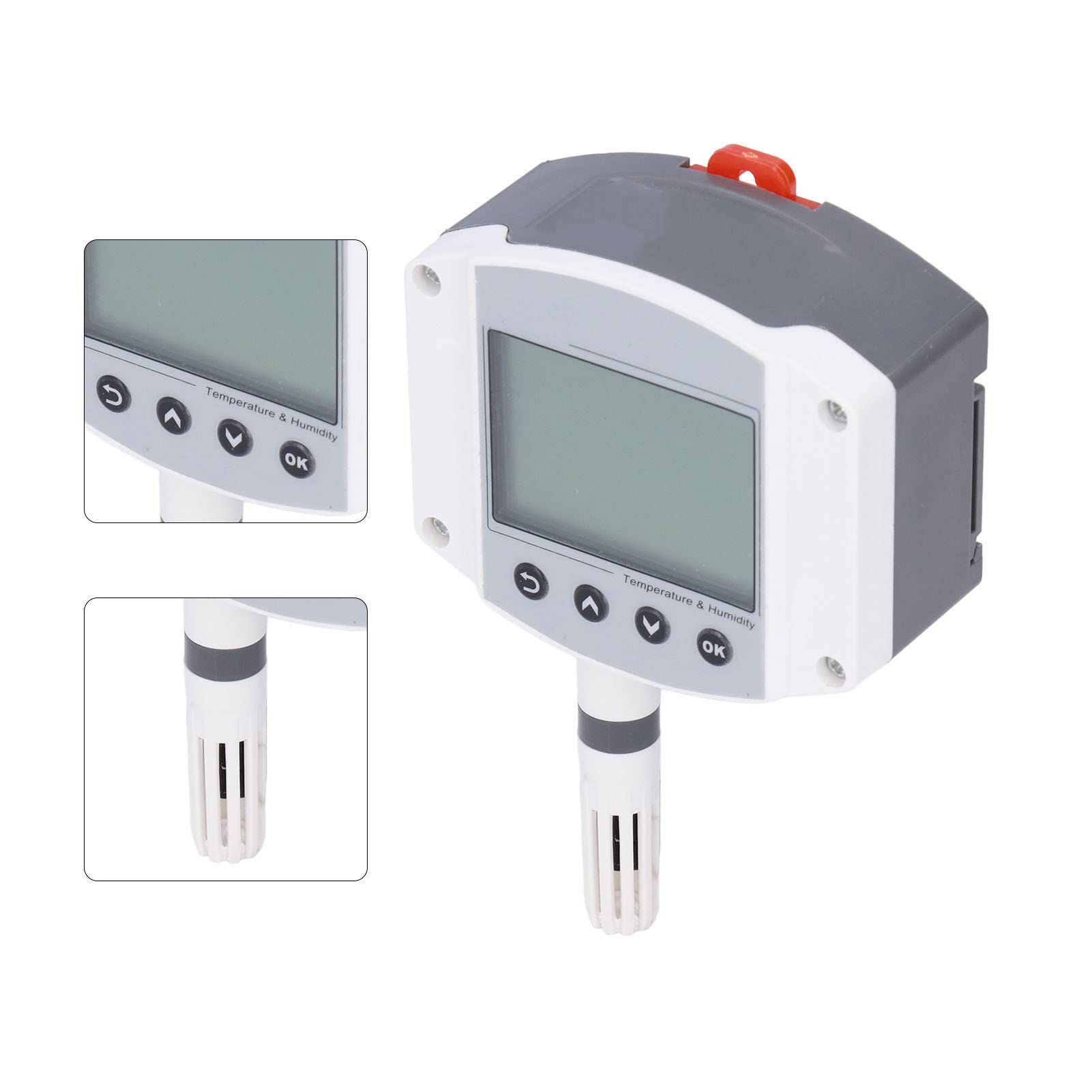 Sensore di Temperatura e Trasmettitore di umidità con Display LCD | Montaggio a Parete, Uscita 4-20 MA per Impianti Industriali