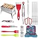 Produktbild Forest Master Tragbares Grill BBQ-Grill-Kits Faltbarer Edelstahl-Holzkohlegrill für Reisen/Outdoor/Campers/Wohnmobil/Roadtrip/Party/Familie (19 Stück)