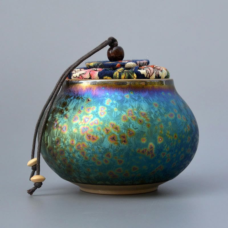 180ML 9 * 8.5CM Piccoli barattoli di Ceramica con coperchi Barattoli ermetici in Ceramica per tè e caffè Barattoli di stoccaggio da Cucina in Porcellana Vintage