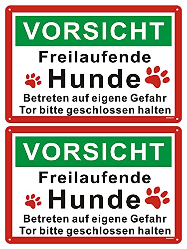 2 Stück Warnschilder "Vorsicht Hund" & "Videoüberwachung" – Reflektierendes Aluminium, 25x18 Cm, Wetterfest Für Garten & Haus