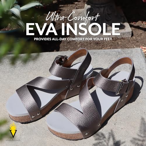 VOLATILE Women's Biloxi Vegan Leather Strappy Wedge Sandal4