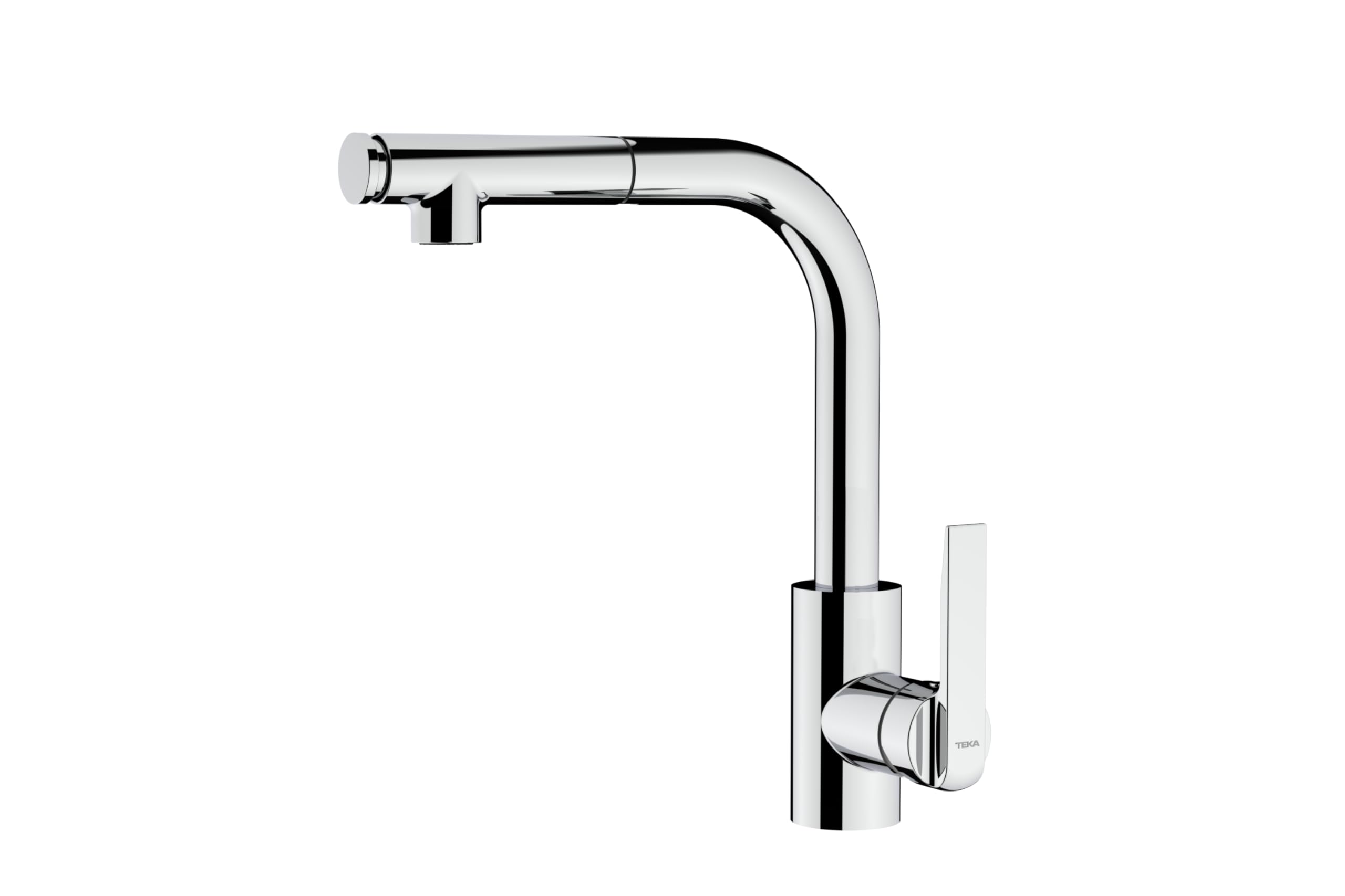 TEKA Grifo de Cocina Monomando, Caño Alto Giratorio, Maneral Extraíble con Fijación Magnética, Aireador Anticalcáreo, Latiguillos Flexibles 3/8", Cromo, Modelo IN 938 PLUS