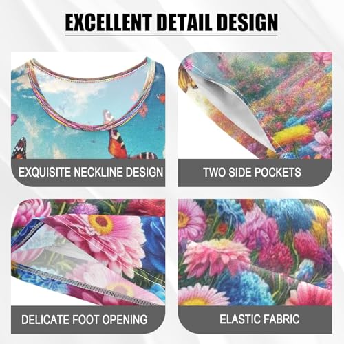 Butterflies Flower Sea Pajama Set Short Sleeve Pajamas Shorts Sets Cotton PJS 2 Piece Clothes Set 5Y4