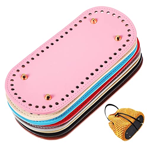 DIYEAH Bag Bases for Crochet Pu Leather Bag Bottom Hand-Woven Oval Bottom Bag Bases 24pcs Purse Bottom Shaper Pad for Bag Making