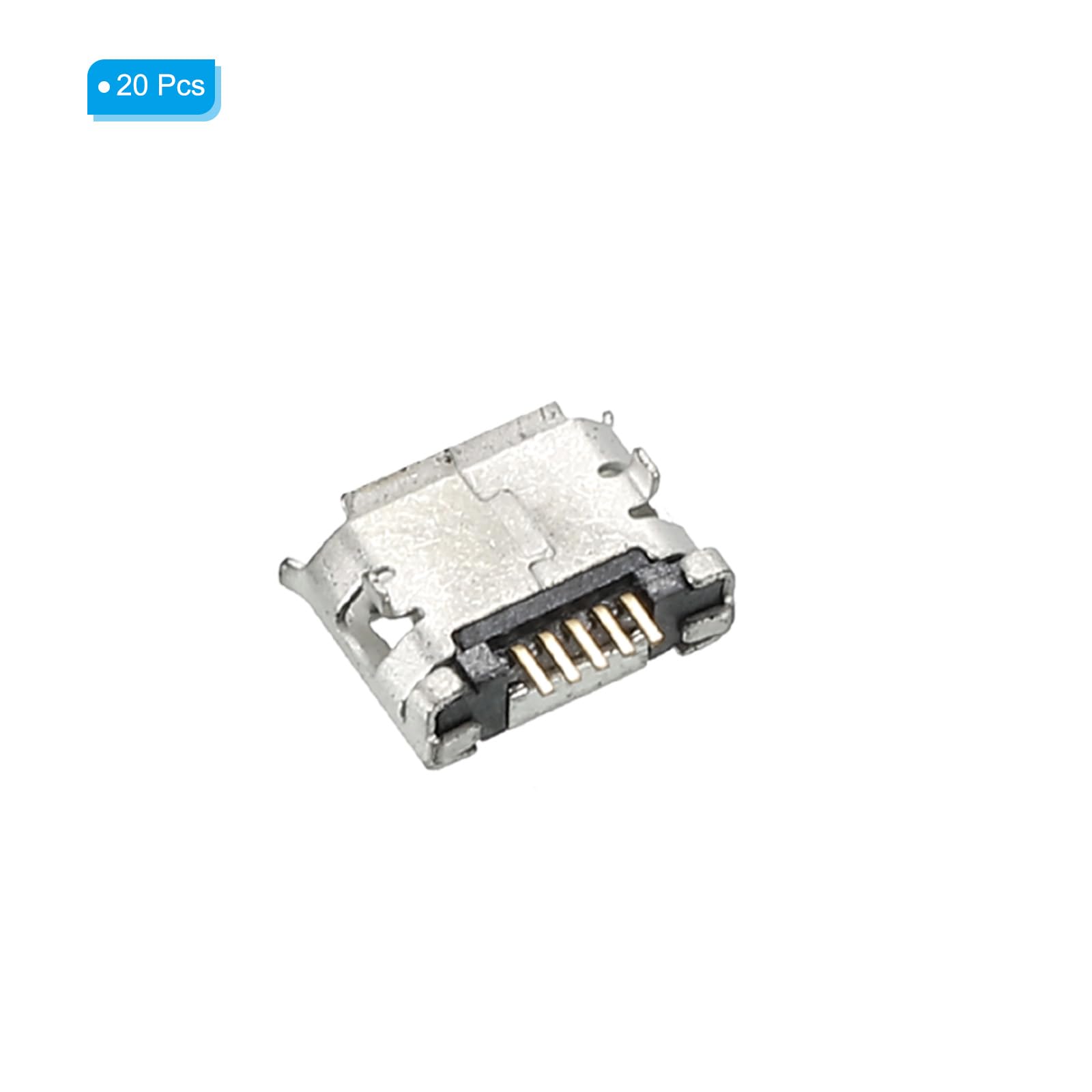 PATIKIL Micro USB Type B Connector 5Pins Female Plug Socket 90 Degree 6.4x8x3.2mm for Circuit Boards PCB Board Digital Devices Pack of 20 - Image 3