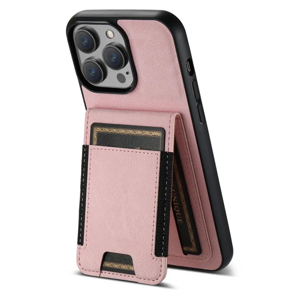 Étui de luxe en cuir pour iPhone XR à 15 Pro Max avec clapet aimanté rose