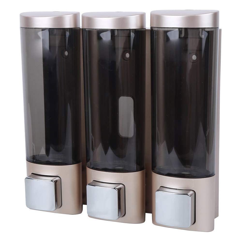Dispensador de jabón Manual de 3X 200 ml, Caja de champú de Tres cámaras montada en la Pared, contenedor de Gel de Ducha