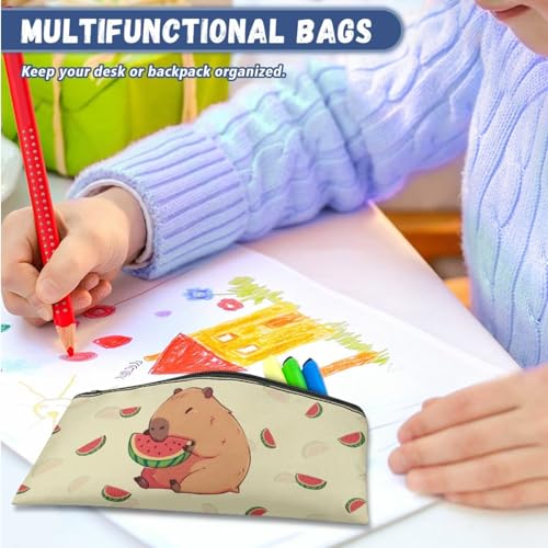 3 in 1 Backpack for Boys Girls,Capybara Print Kids'Backpack with Lunch Box Set for Boys and Girls 15 inch Backpack with Lunch Box and Pencil Case Casual Daypack for Students3
