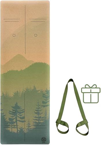 Esterilla de yoga de corcho con base de goma natural, tamaño extra, grosor y soporte, excelente cojín y agarre, antideslizante, no tóxico,