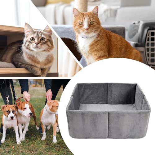 Katzenhöhlen & Häuser, Außenkatze Höhle warme Hundehöhle, Abnehmbarer Hundzwinger mit waschbarem Kissen, 48x37x19cm, beruhigender Schlafheim, leicht zu reinigen, ideal für kleine Tiere, Winterwärme
