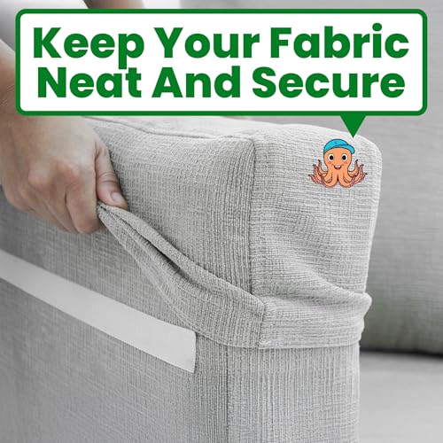 Image of ECOHomes (3 Inch Dots, 16 Sets) Strips with Adhesive for Fabric, White | No Sew, Stick On for Fabric, Sticky Back for Clothes, Curtains, Heavy Duty, Double Sided Hook and Loop Hem Tape Fasteners