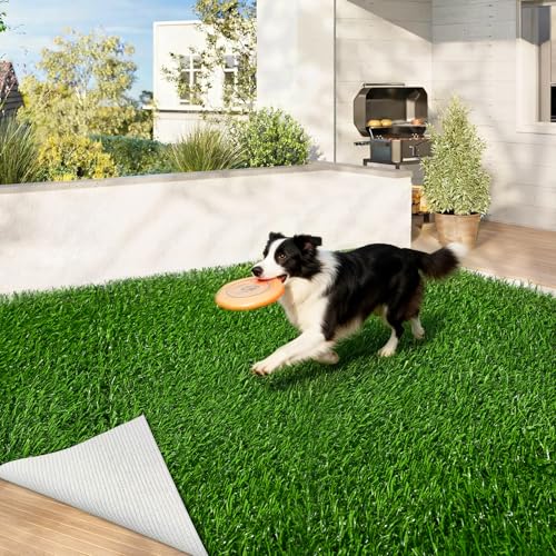 KILCLER Artificial Grass Indoor Outdoor Turf Rug 5Ft x 8Ft Soft and Durable High Density Realistic Fake Grass Carpe Pet-Friendly Perfect for Patio Lawn Balcony Weddings Photoshoot Backdrop