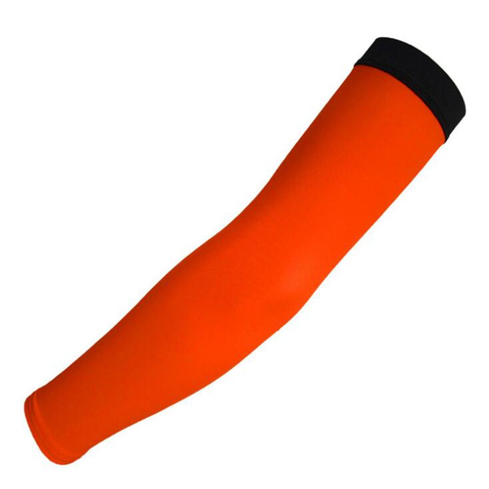 xsby Ice Silk Arm Cover, New Sports Compression Arm Sleeve Best Protection for Lymphedema Arm Warmers 1 Pair Orange M