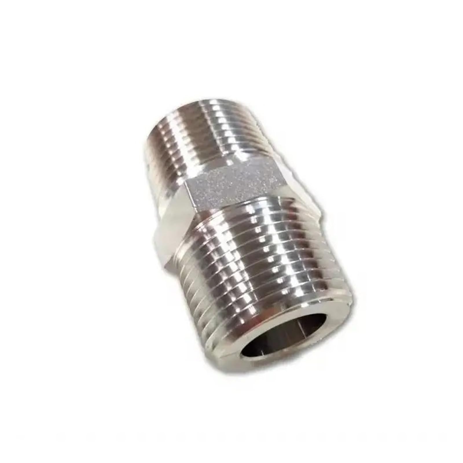 2 uds acero inoxidable 316 hexagonal reductor doble rosca macho accesorio de tubería 1/4 pulgadas X 1/8 pulgadas BSPT/NPT/BSP doble rosca macho boquilla hexagonal(RHN-0401)
